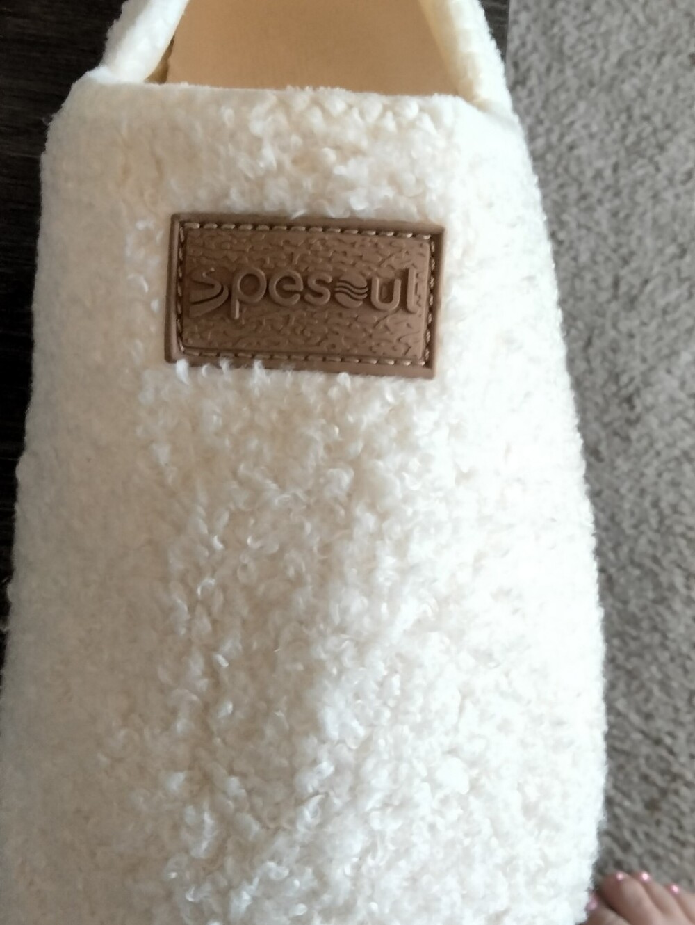 Spesoul Cream Sherpa Slip-On Slipper